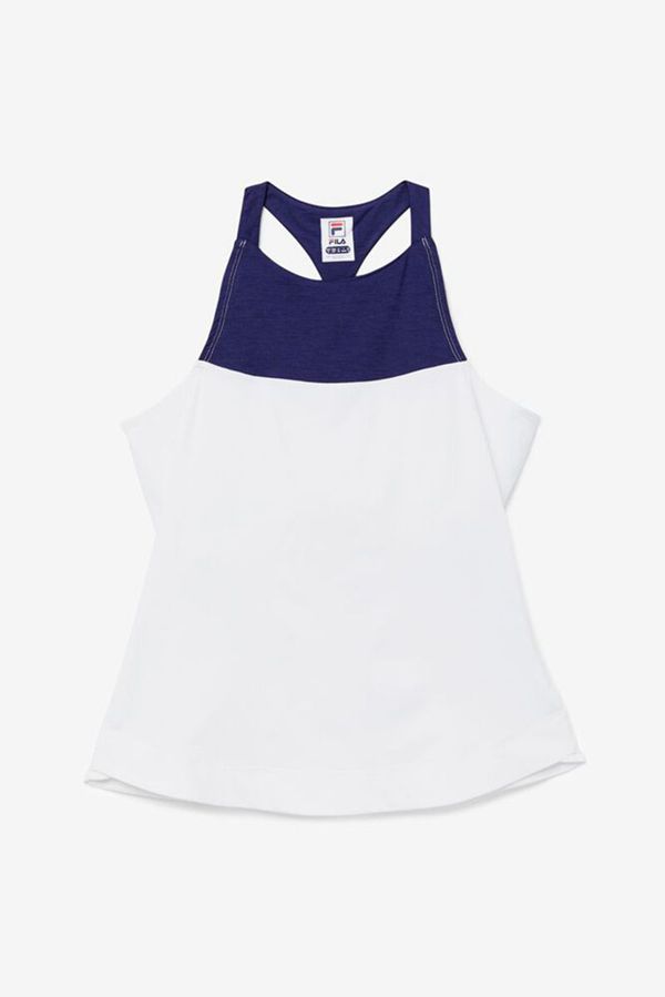 Fila Back Court Halter Women's Tank Top - White/Light Green,NZ 23-1476